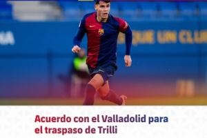 巴萨官方：小将特里利转会巴拉多利德，巴萨保留二转分成